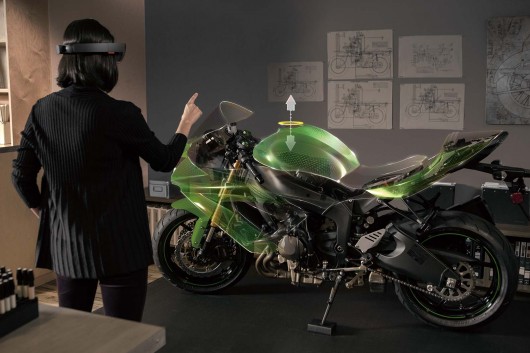 Microsoft HoloLens with Motorcycle Hologram