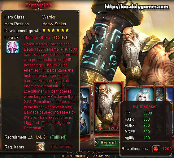 Mountain God vs. Earthshaker LOA