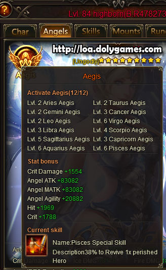 Aegis Levels and Stats