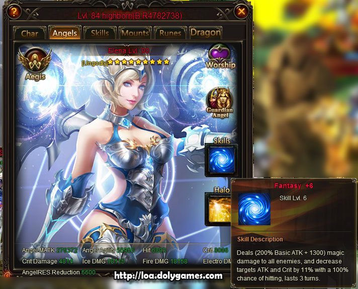 Elena Angel Stats and Skill