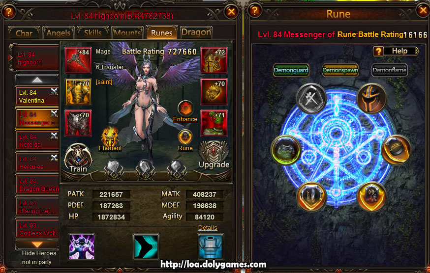 Messenger of Darkness Hero Stats and Runes