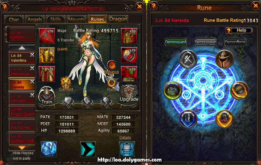 Nereida Hero Stats and Runes