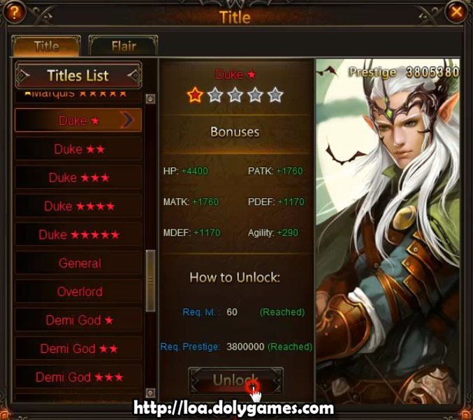 LOA Archer #59 and #60 - promotion to 1 star Duke