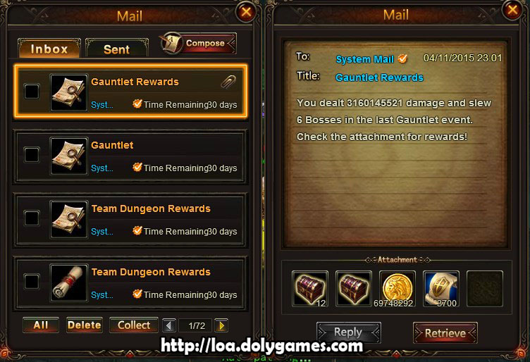 LOA Gauntlet Achievement 12 April 2015 - damage reward