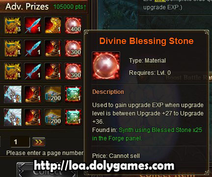 LOA Tycoon #1 reward - Divine Blessing Stones