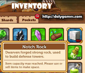 Notch Rocks have no value King of Towers 2