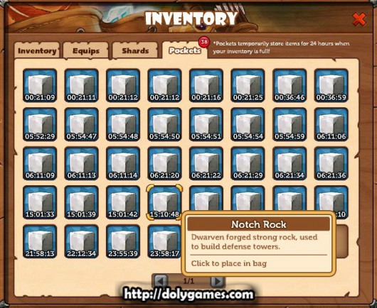 Notch Rocks have no value King of Towers